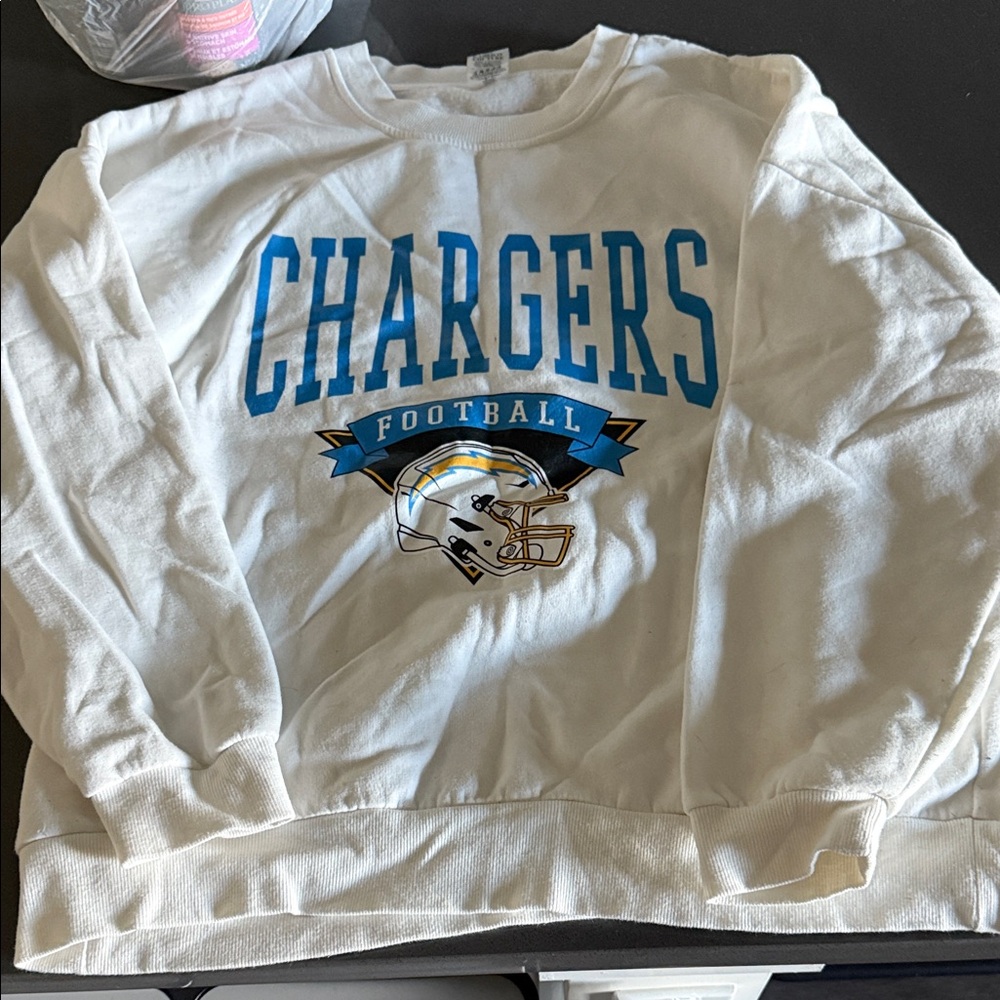 White Chargers Football Sweater